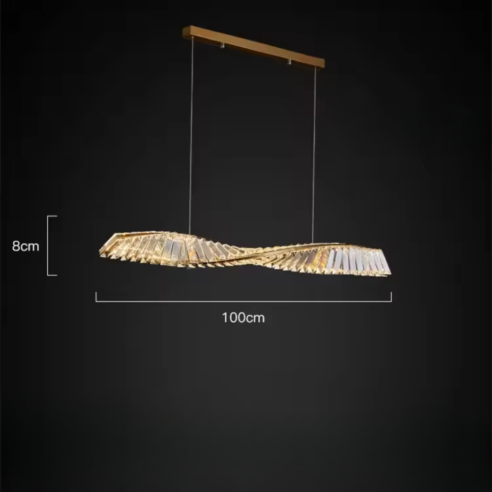 Aureon Spiral Crystal LED Dining Pendant For Kitchens