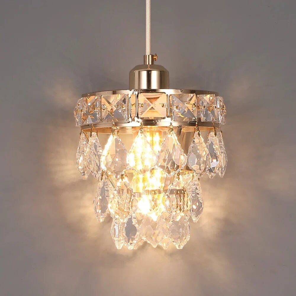 Lyra Crystal Pendant Light with Two-Tier Glass Prisms