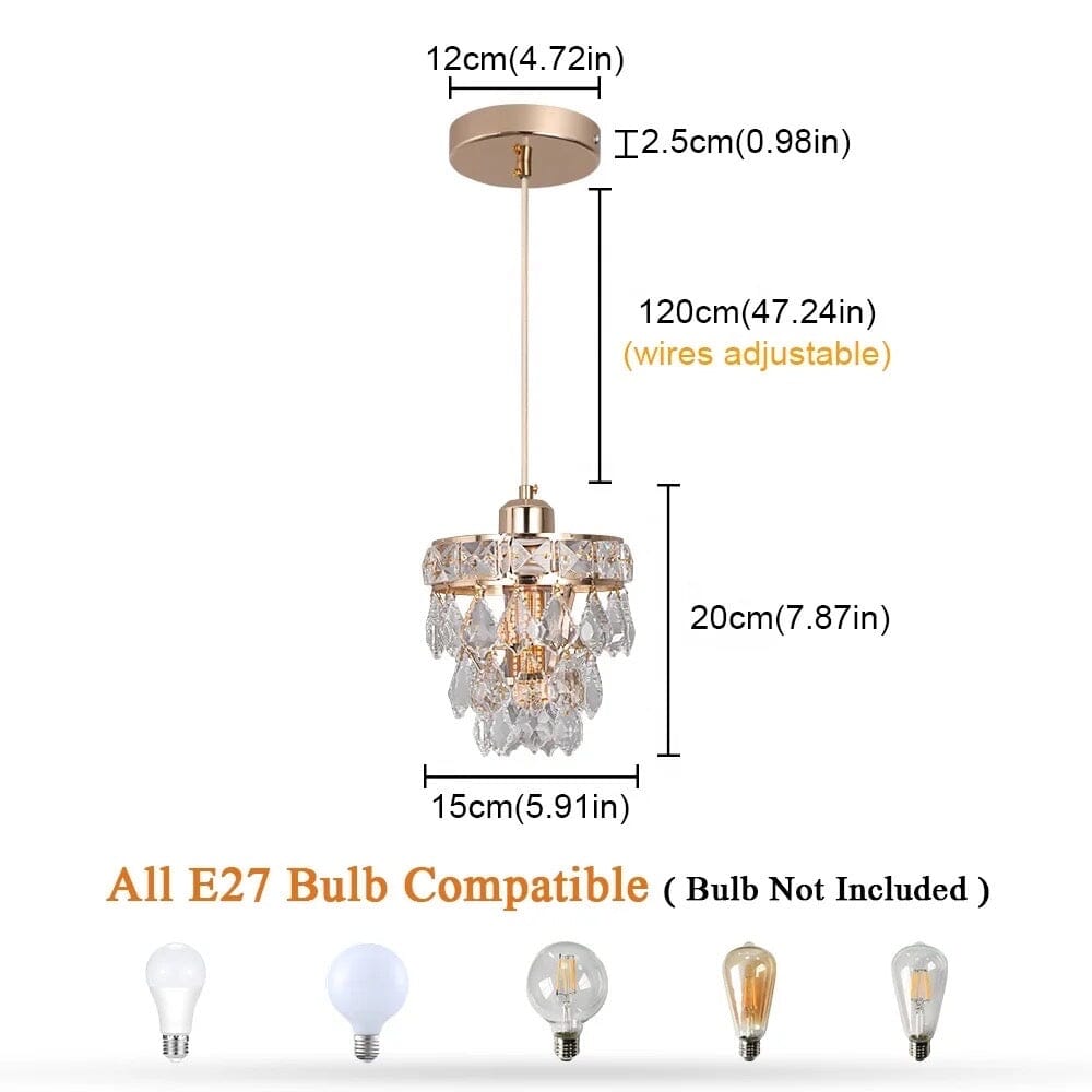 Lyra Crystal Pendant Light with Two-Tier Glass Prisms