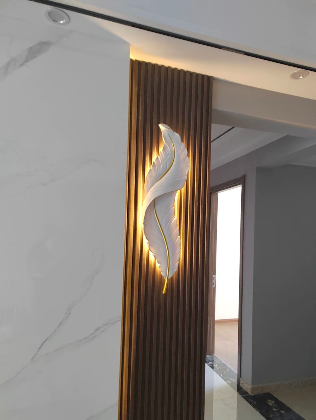 Nyara Nordic Feather LED Wall Lamp for Living Rooms