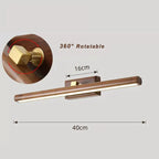 BirchGlow Handcrafted Black Walnut Vanity Light With Warm Glow