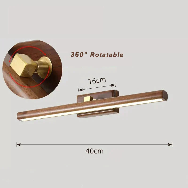 Luz de Vaidade BirchGlow em Nogal Preto Artesanal com Brilho Quente