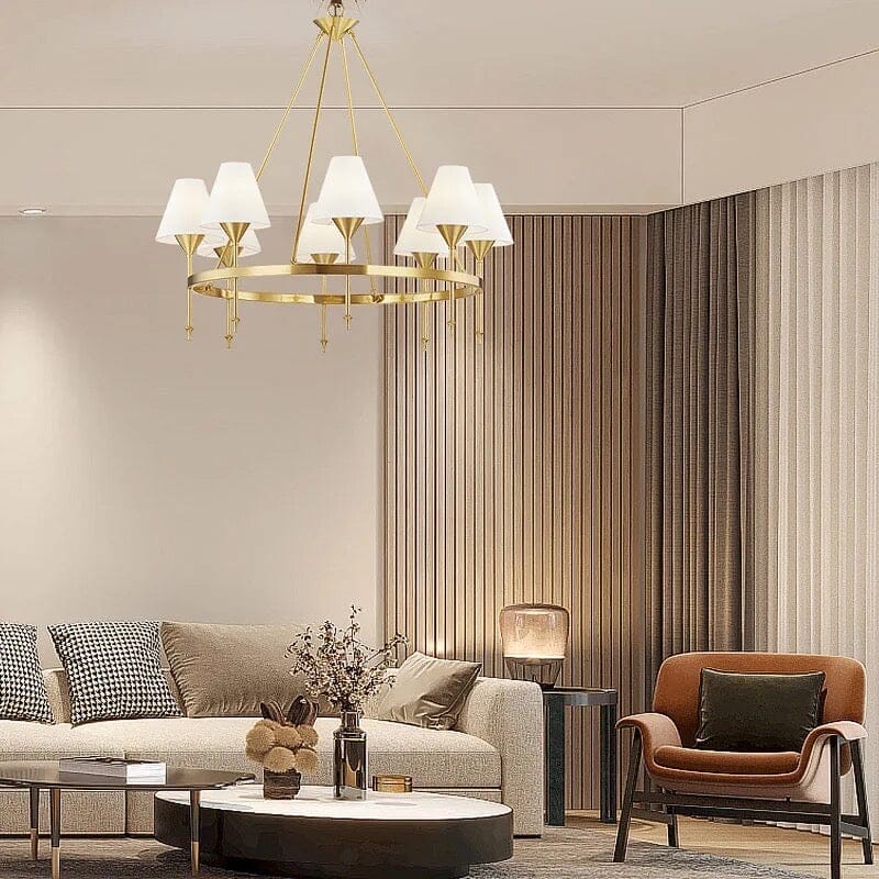 Lyra Linen Shade Chandelier With Soft Ambient Glow Effect