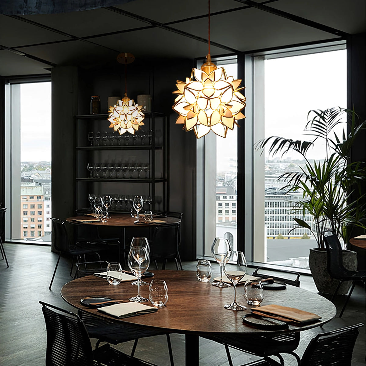 CapizLuxe Pendant Light Handcrafted Ceiling Lamp With Elegant Glow