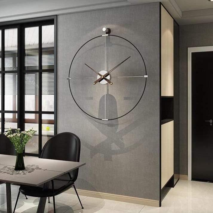 Modern Wall Clock | Large Minimalist Design with Bronze Hands | Svulp