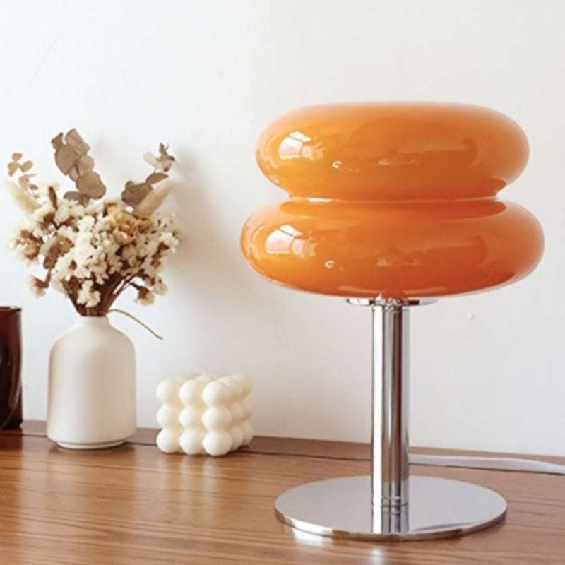 LumaStack Bauhaus Style Colorful Glass Table Lamp With Stacked Cylinder Design