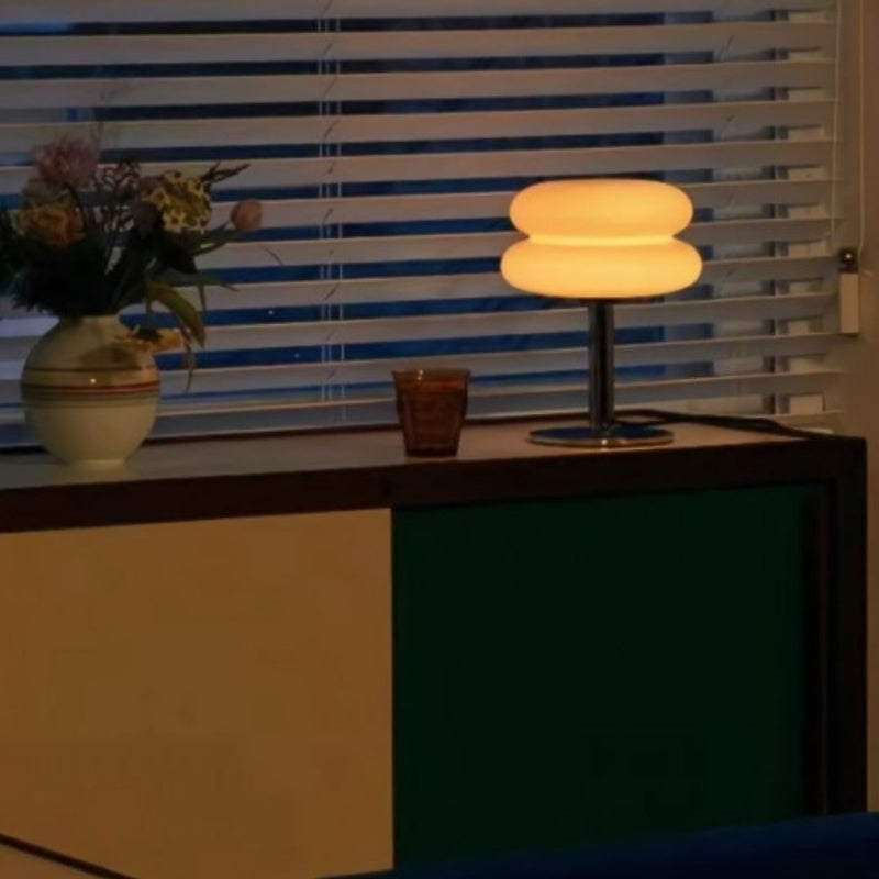 LumaStack Bauhaus-stil Färgglad Glasbordslampa med Staplad Cylinderform