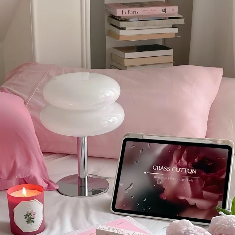 LumaStack Bauhaus-stil Färgglad Glasbordslampa med Staplad Cylinderform