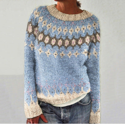 Nordic Wool Sweater | Fair Isle Pattern In Sky Blue | Svulp