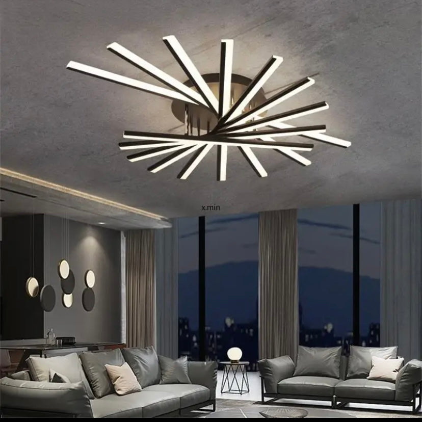 Nyvara Noir-Gold Chandelier With Remote Adjustable Lighting