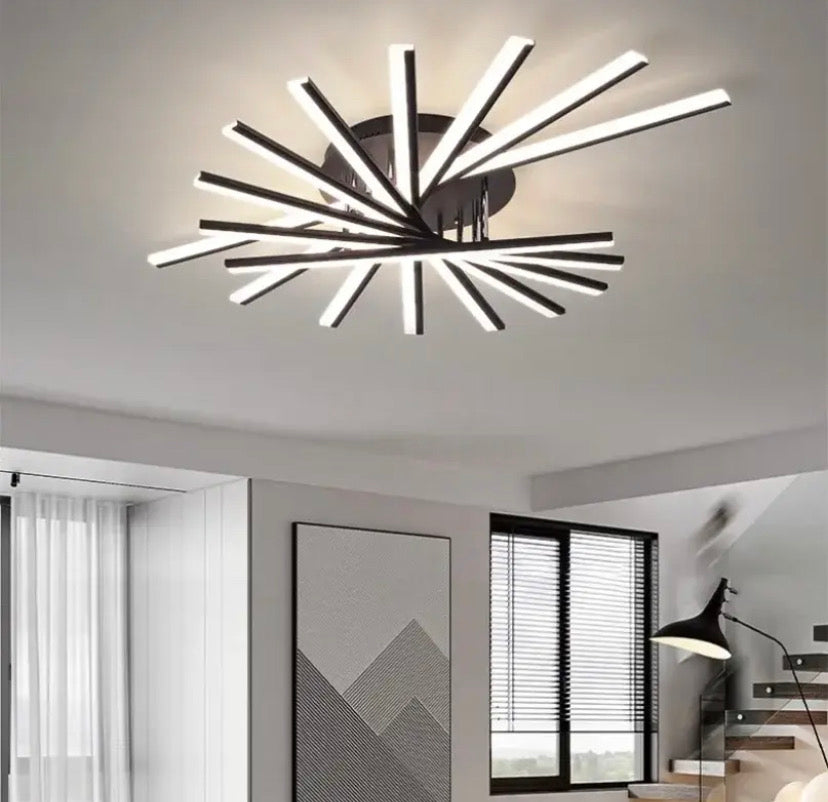 Nyvara Noir-Gold Chandelier With Remote Adjustable Lighting