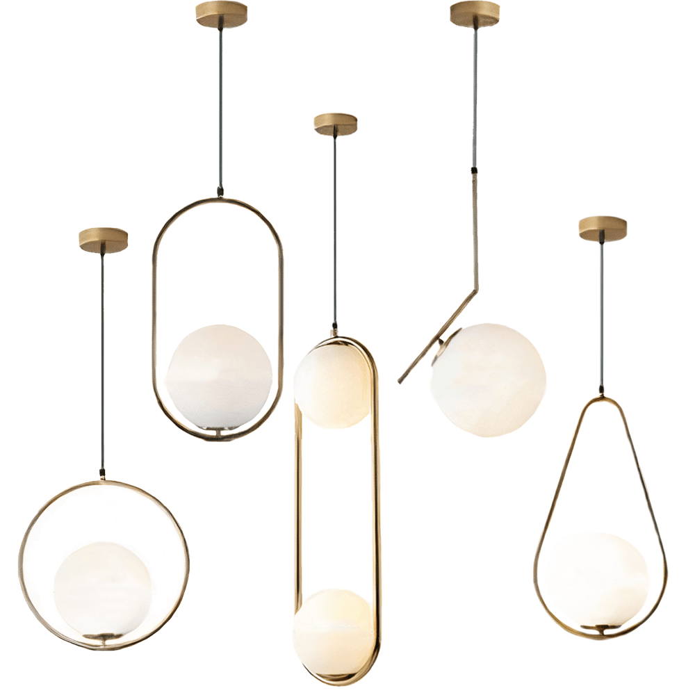 Sylvara Drop Pendant Light With Glass Shade And Brass Finish