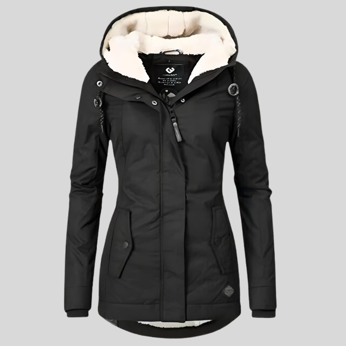 Women's Waterproof Jacket With Fleece-Lined Rain Protection
