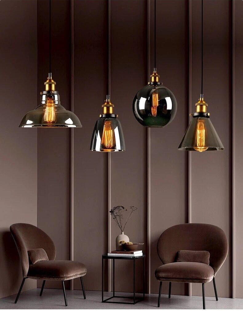 Novae Retro Glass Pendant Lights for Living Rooms and Lofts