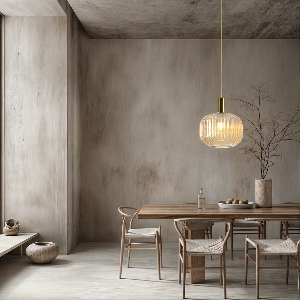 Nystral Fluted Glass Pendant Lights for Nordic Home Interiors