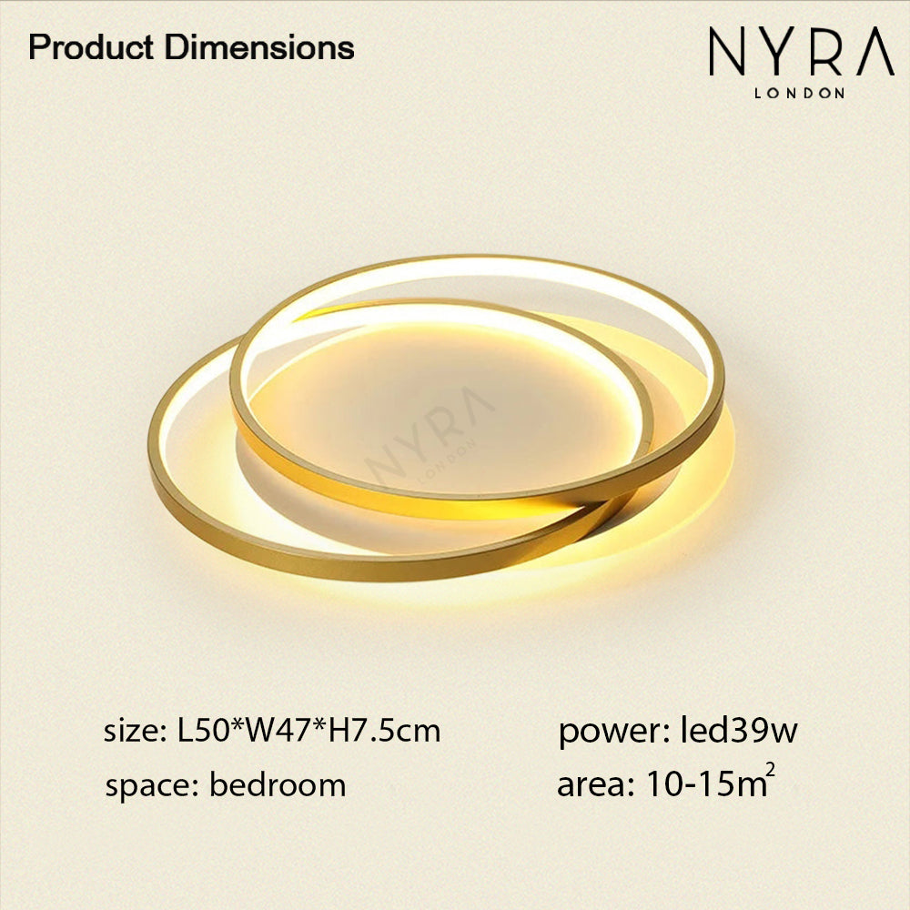 Lâmpada de Anel Regal Halo em Ferro Forjado com Abajur de Acrílico