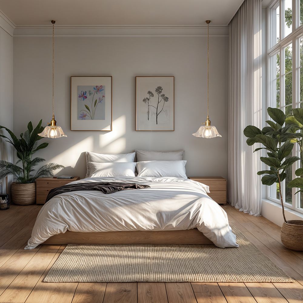 FloraGlass Nordic Flower Pendant Light for Living Rooms