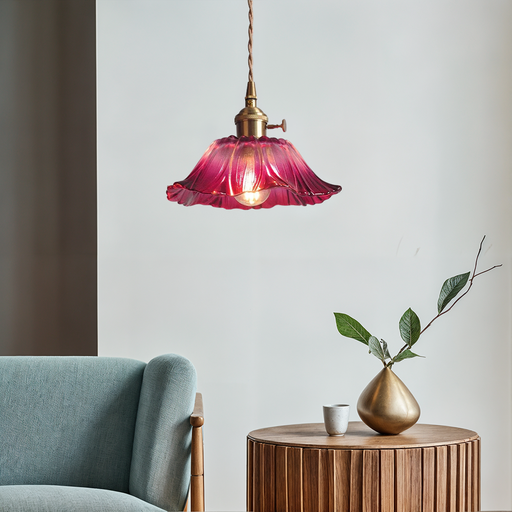 FloraGlass Nordic Flower Pendant Light for Living Rooms