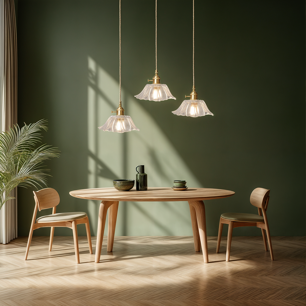FloraGlass Nordic Flower Pendant Light for Living Rooms