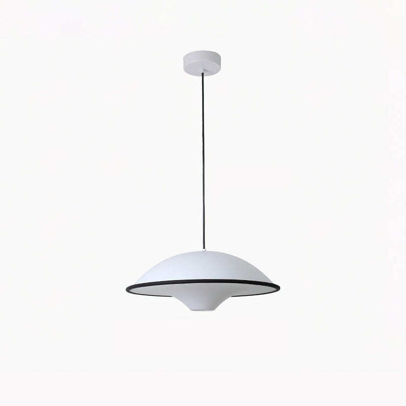 Novara | Minimalist UFO Pendant Light With Black Trim