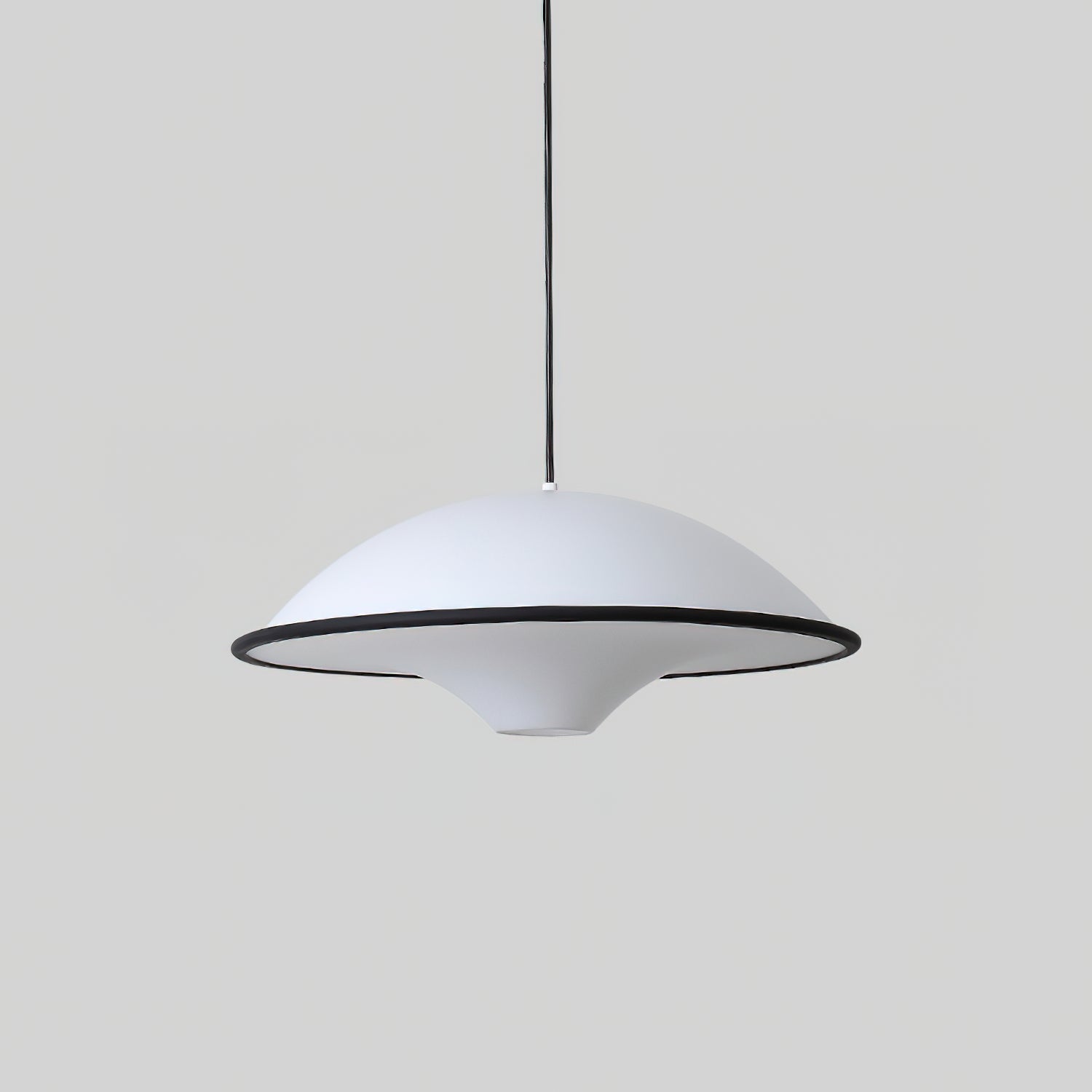 Novara | Minimalist UFO Pendant Light With Black Trim