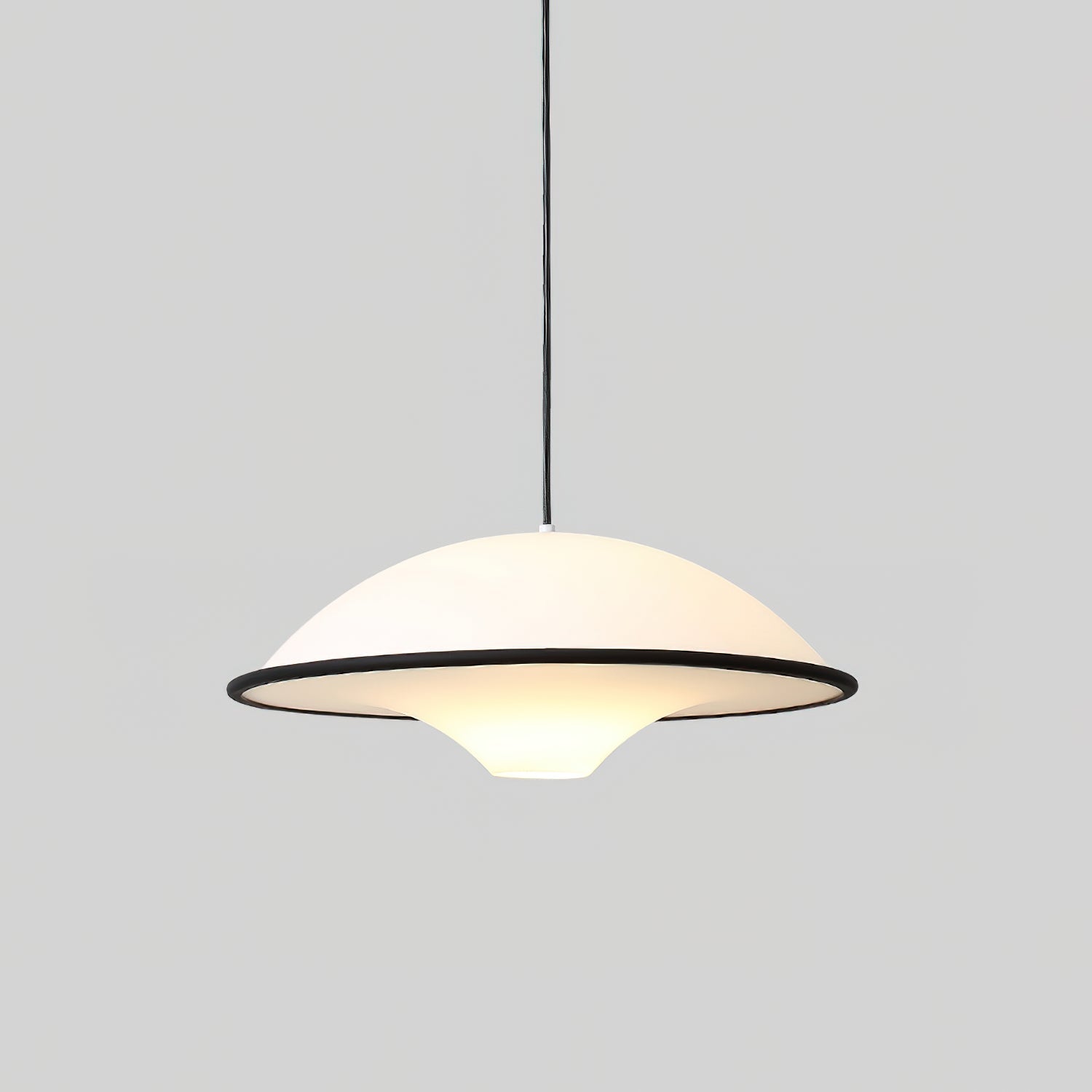 Novara | Minimalist UFO Pendant Light With Black Trim