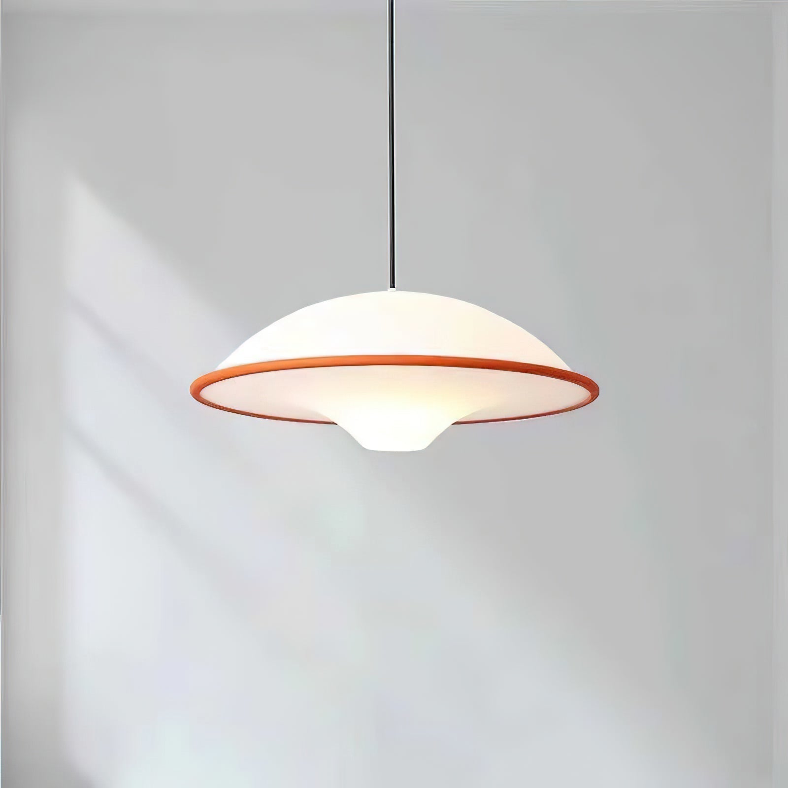 Novara | Minimalist UFO Pendant Light With Black Trim