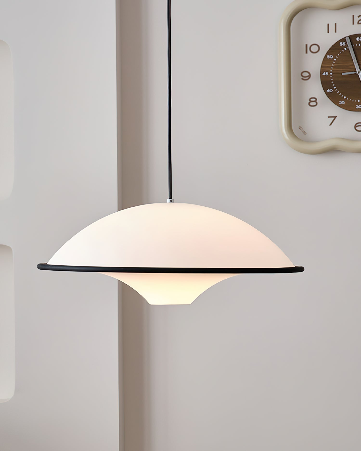 Novara | Minimalist UFO Pendant Light With Black Trim