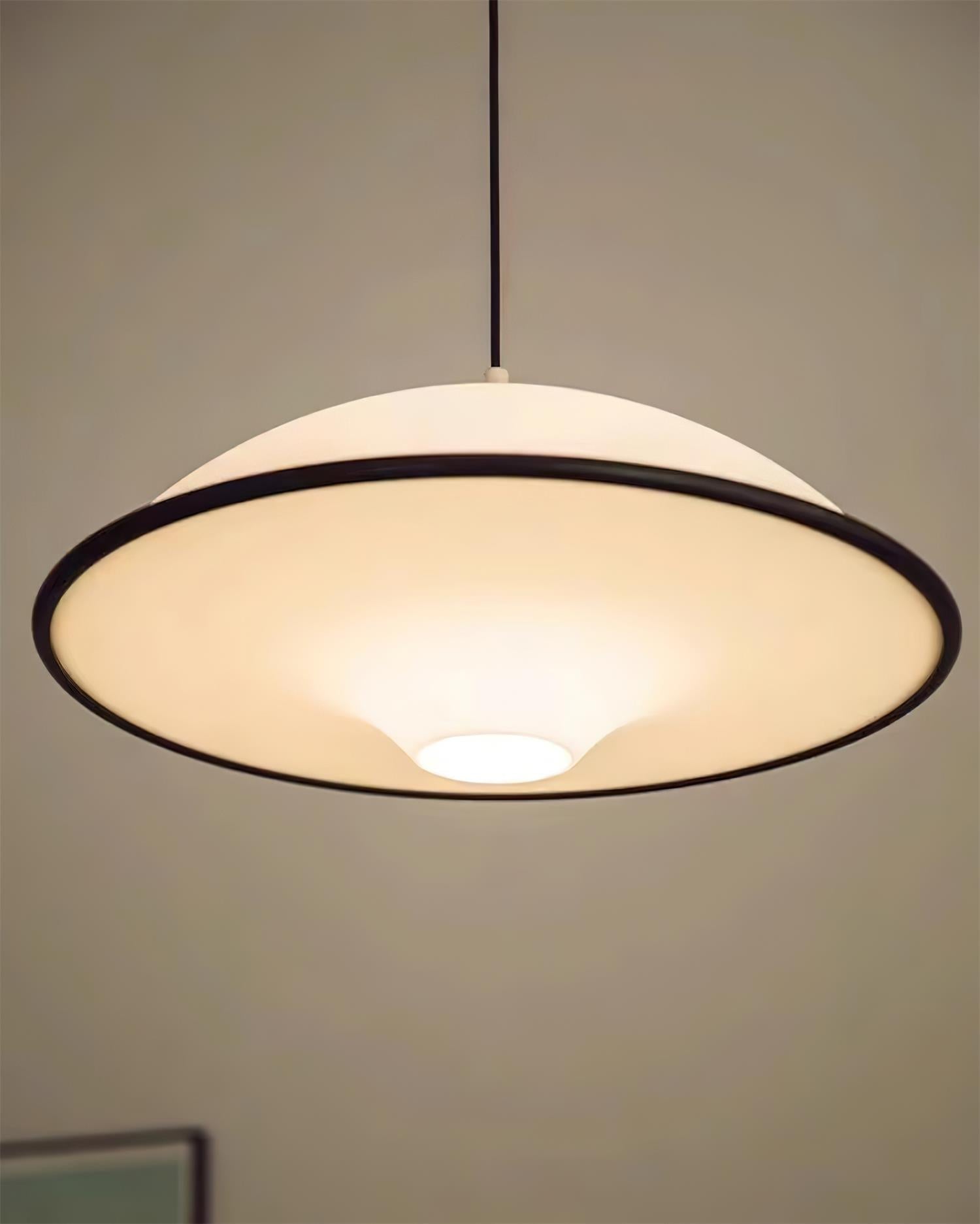 Novara | Minimalist UFO Pendant Light With Black Trim