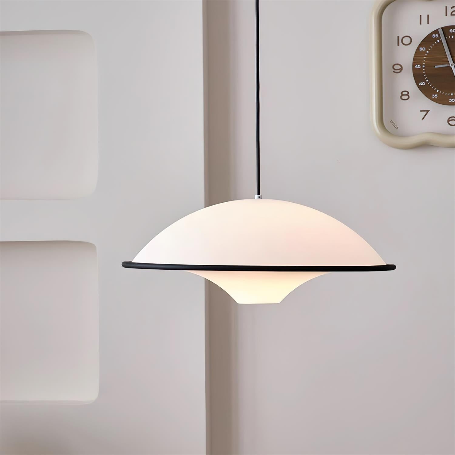 Novara | Minimalist UFO Pendant Light With Black Trim