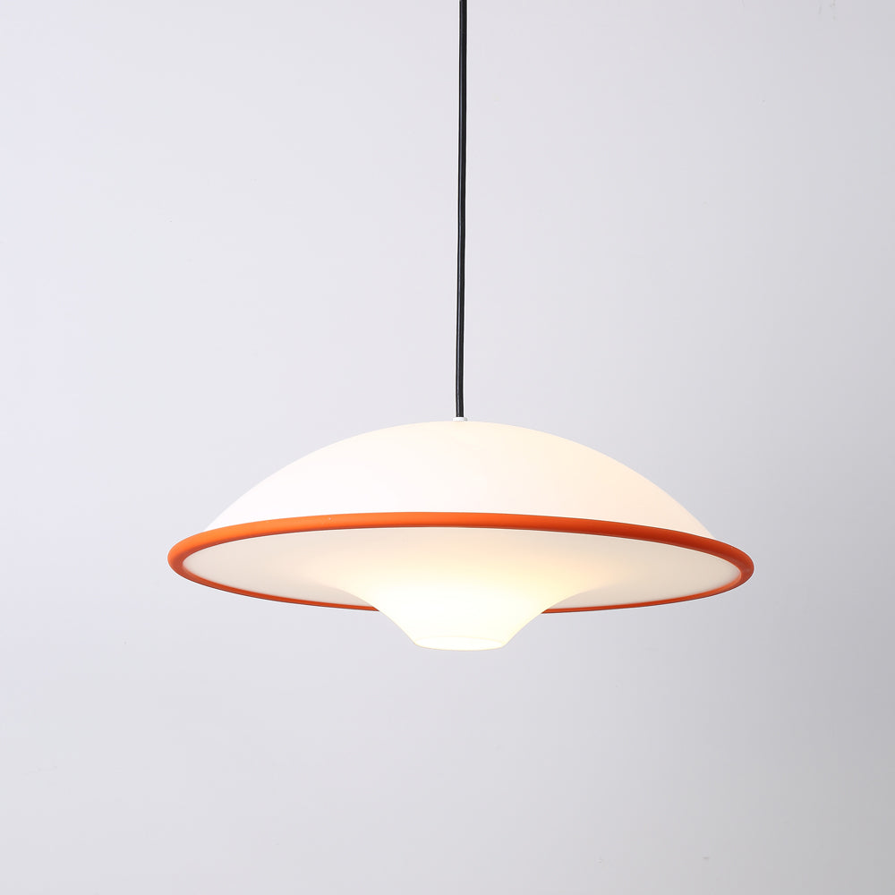 Novara | Minimalist UFO Pendant Light With Black Trim