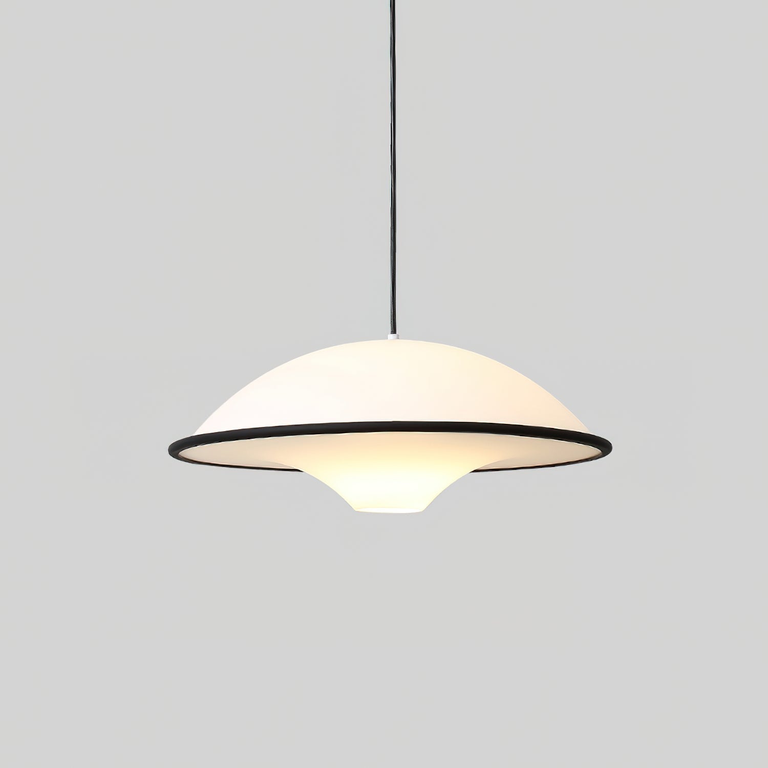 Novara | Minimalist UFO Pendant Light With Black Trim