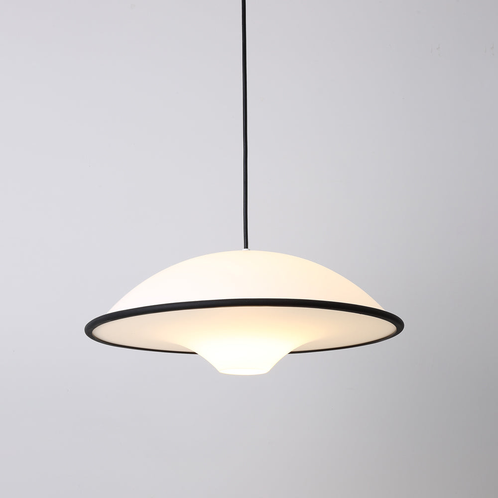 Novara | Minimalist UFO Pendant Light With Black Trim