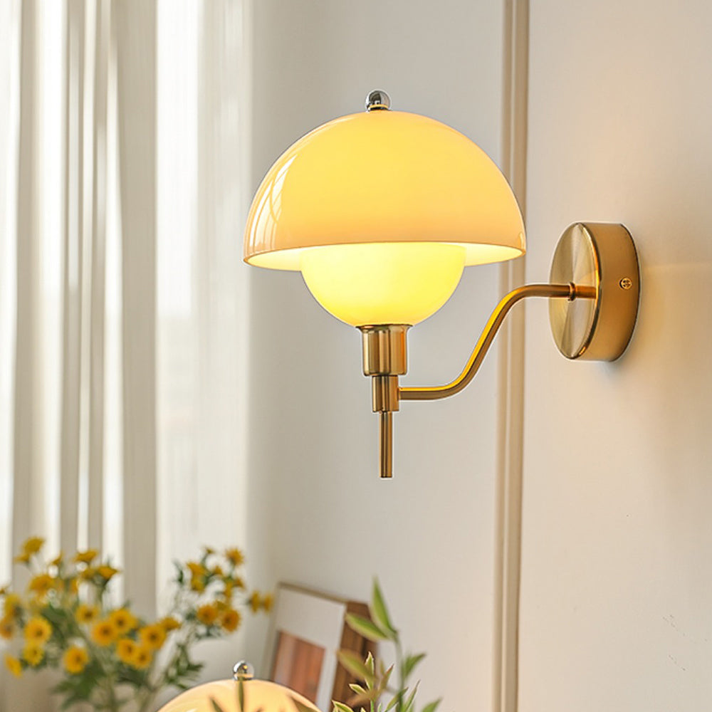 Aurelia Cream Mushroom Hallway Wall Light With Warm Glow