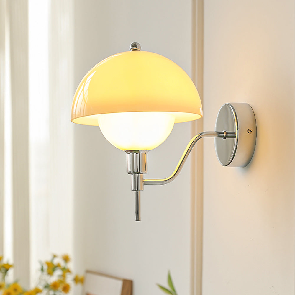 Aurelia Cream Mushroom Hallway Wall Light With Warm Glow