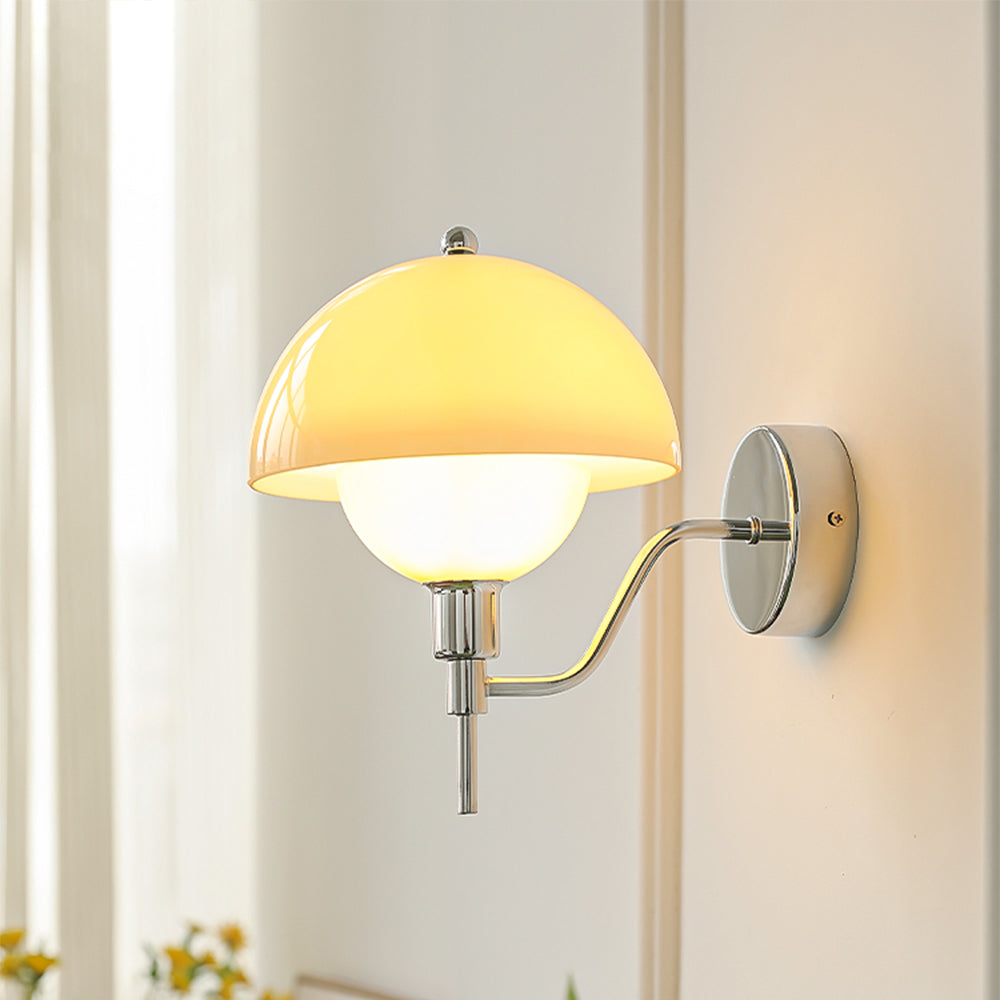 Aurelia Cream Mushroom Hallway Wall Light With Warm Glow