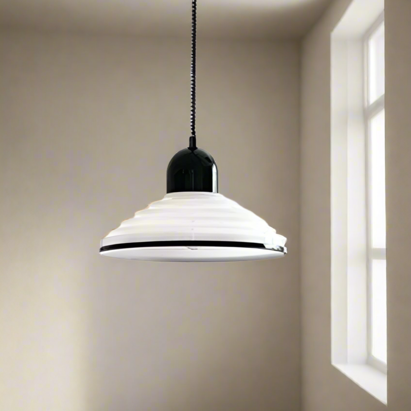 Lyrae | Wind Glass Pendant Light With Cream Soft Shade