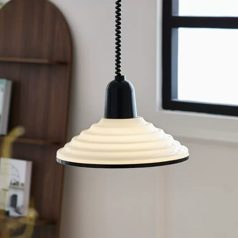 Lyrae | Wind Glass Pendant Light With Cream Soft Shade