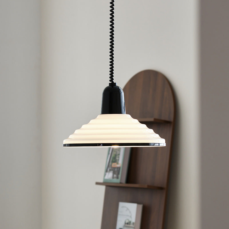 Lyrae | Wind Glass Pendant Light With Cream Soft Shade