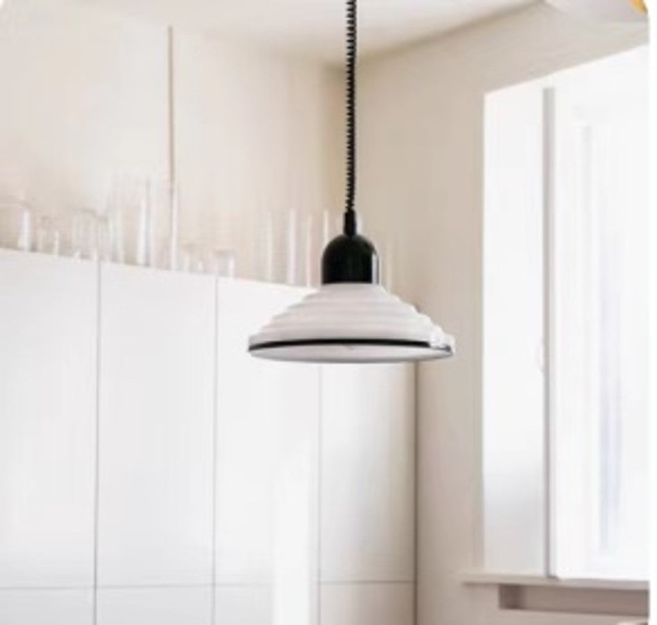 Lyrae | Wind Glass Pendant Light With Cream Soft Shade