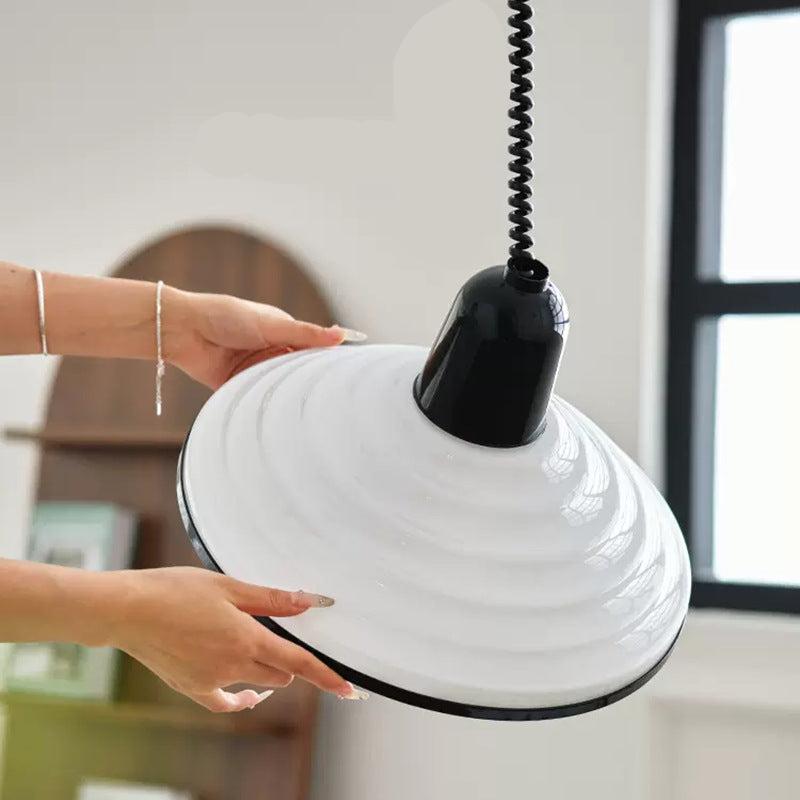 Lyrae | Wind Glass Pendant Light With Cream Soft Shade