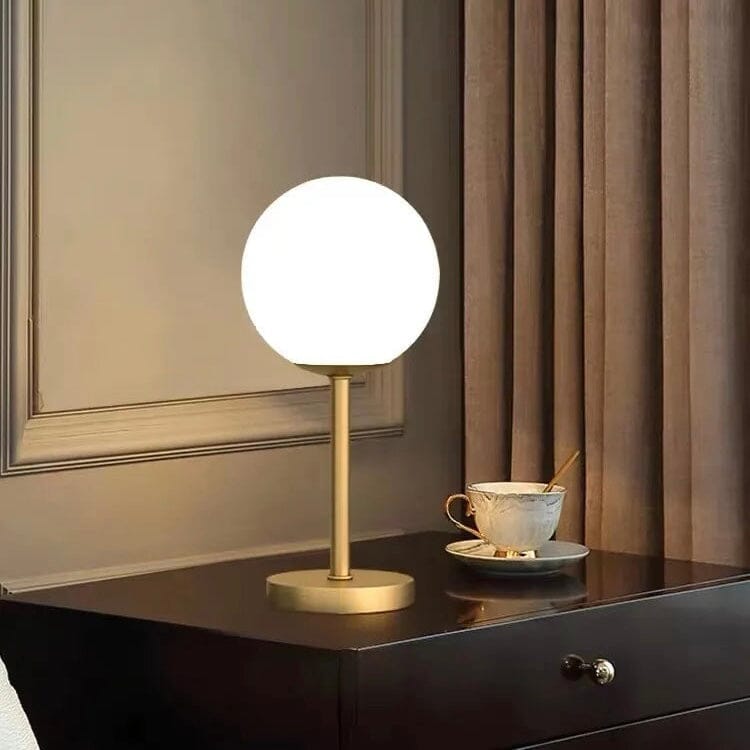 Aurelia Italian-Inspired Gold Glass Ball Table Lamp