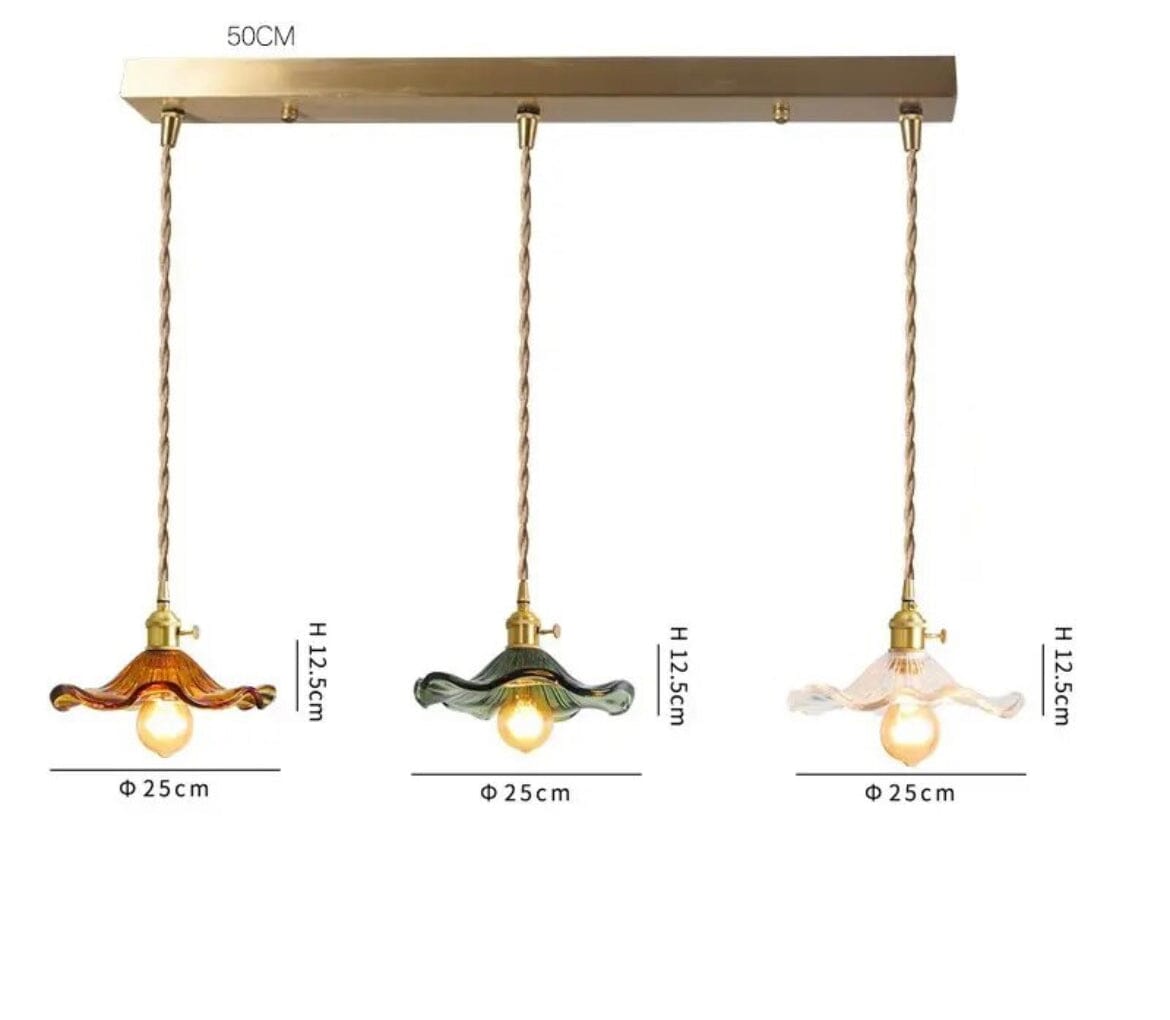 Suspensions en verre Lyra en forme de fleur pour décoration nordique dans le salon