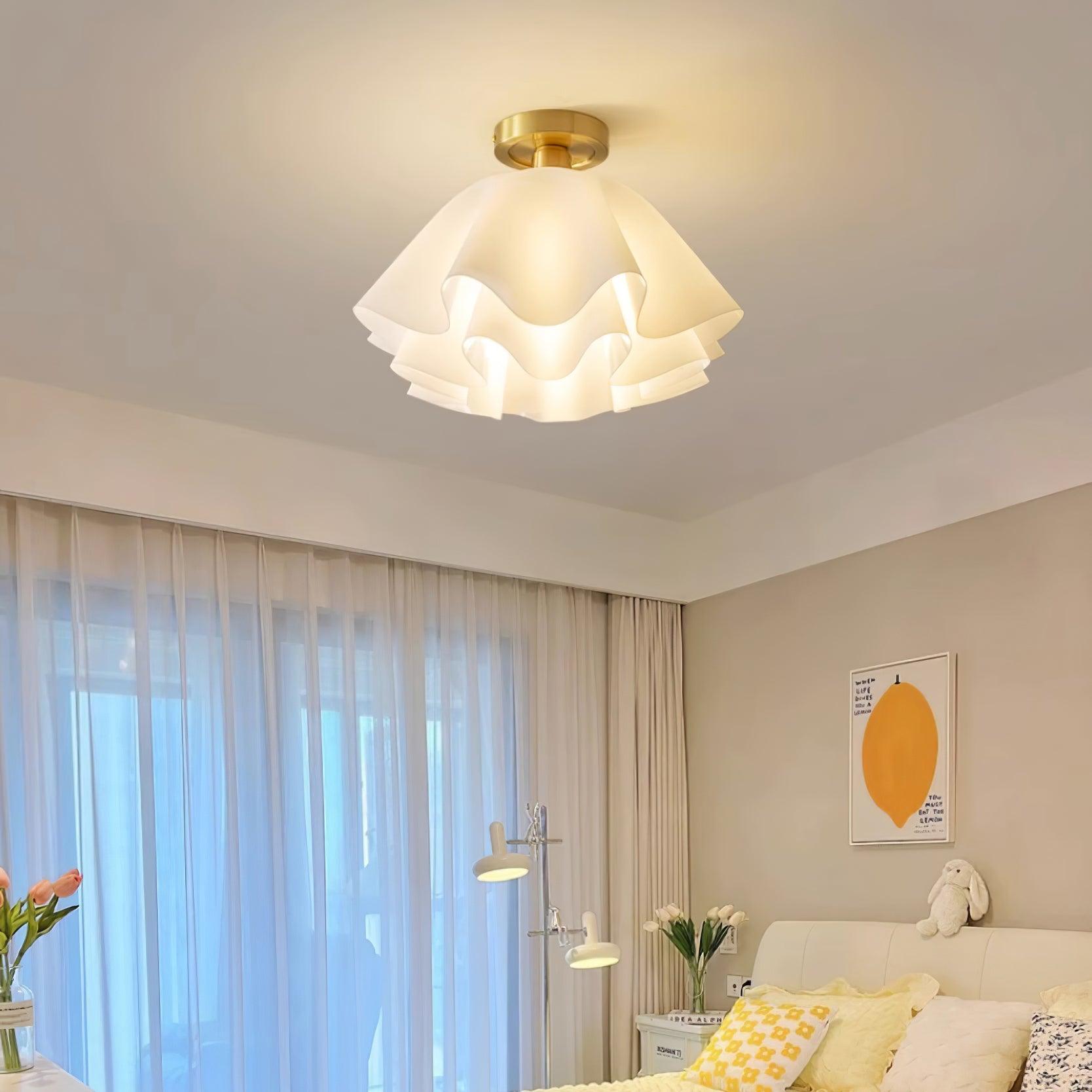 Lunari Copper Base Folded Ceiling Light for Modern Living Rooms