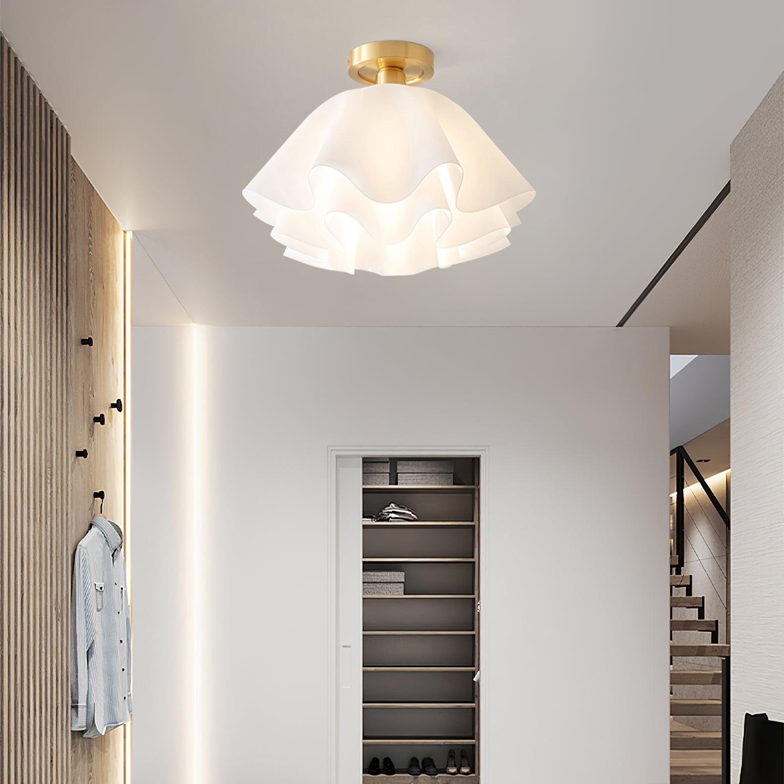 Lunari Copper Base Folded Ceiling Light for Modern Living Rooms