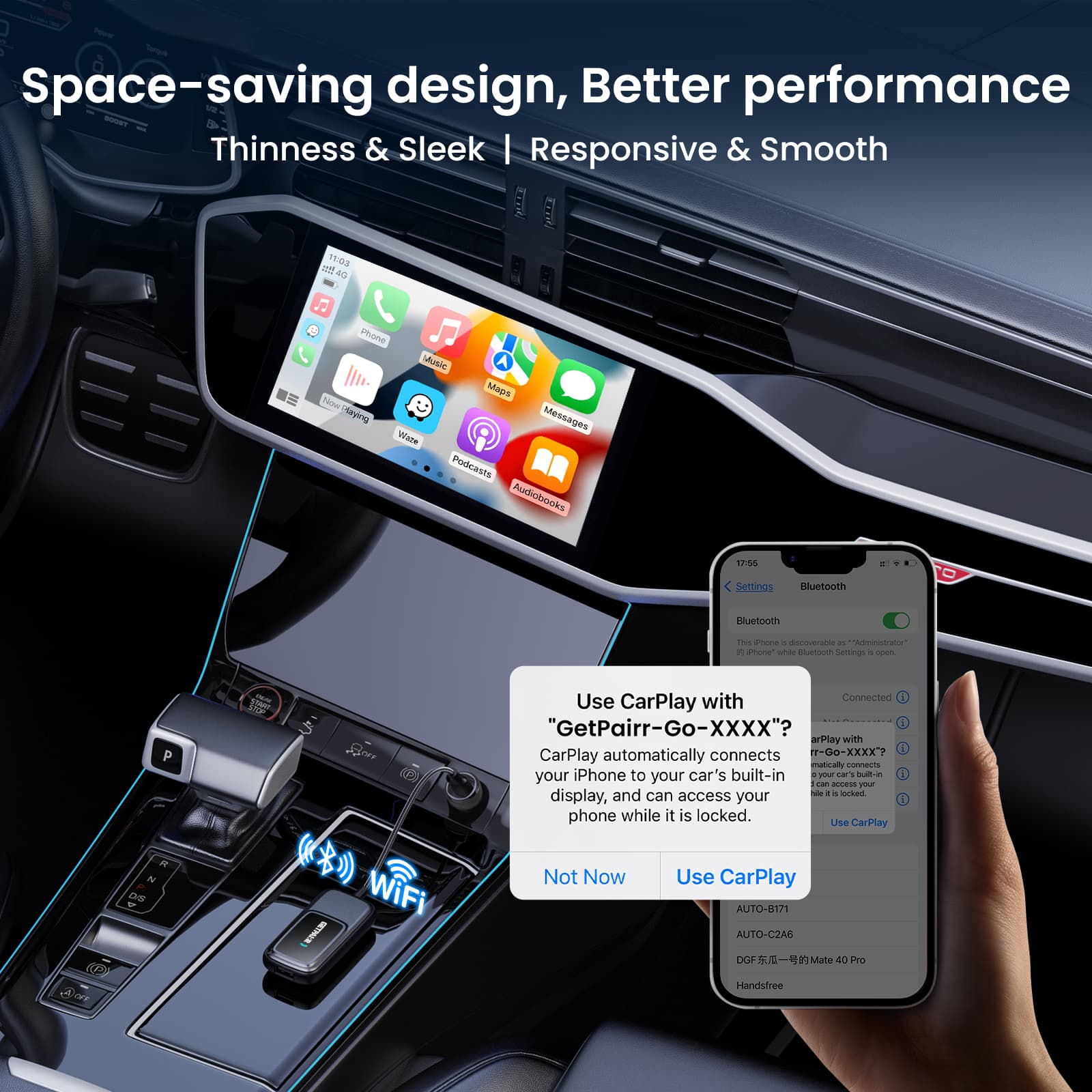 Adaptateur Carplay Sans Fil USB Type-C Android Auto 2 En 1 On