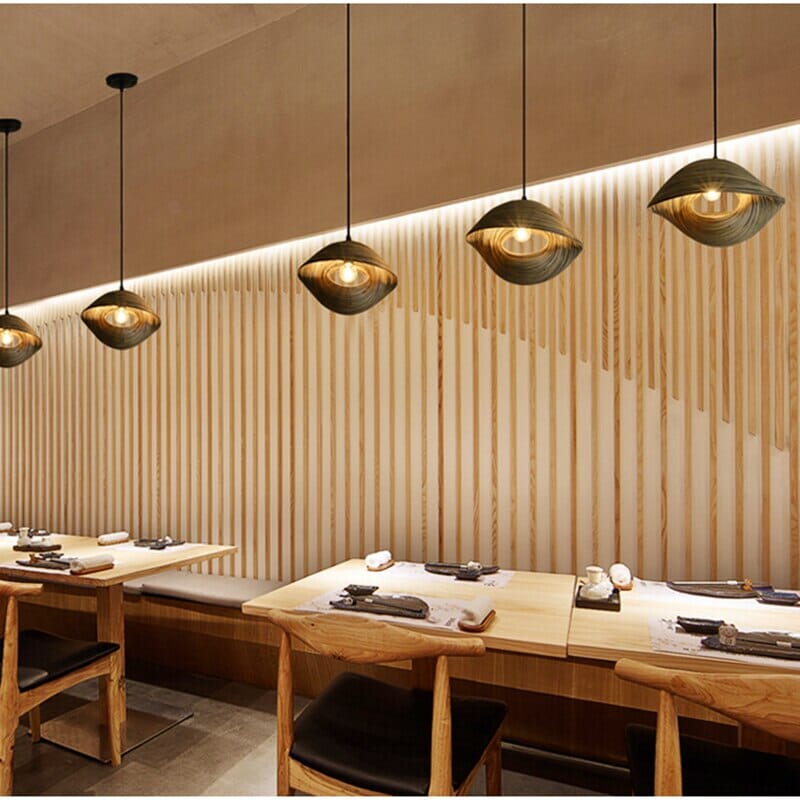 Aurela Bamboo Shell Pendant Light Handcrafted in Southeast Asia