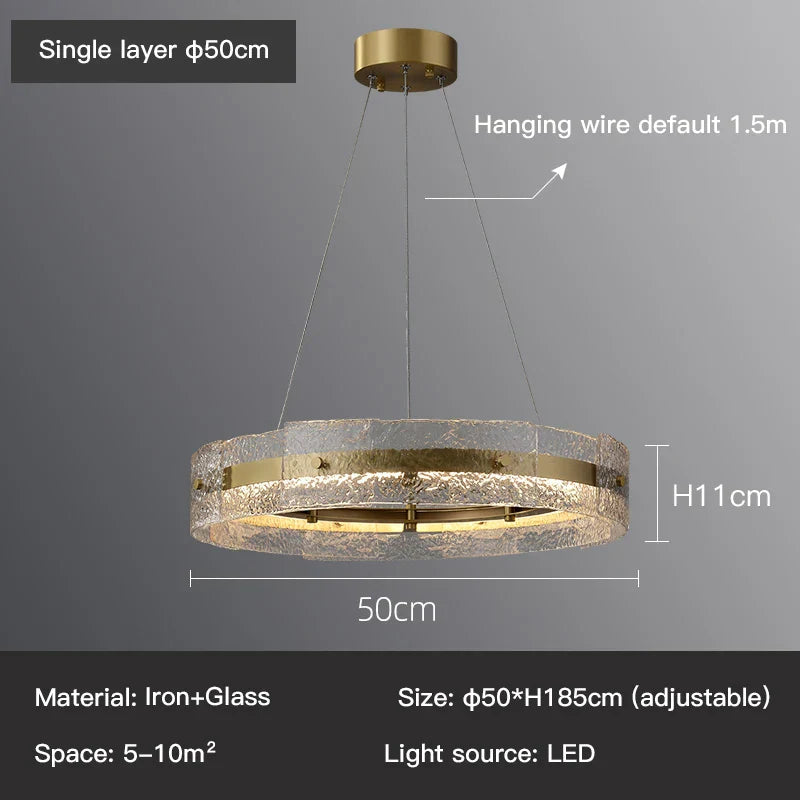 خاتم أورليا الذهبي بزجاج الكريستال وثريا فاخرة