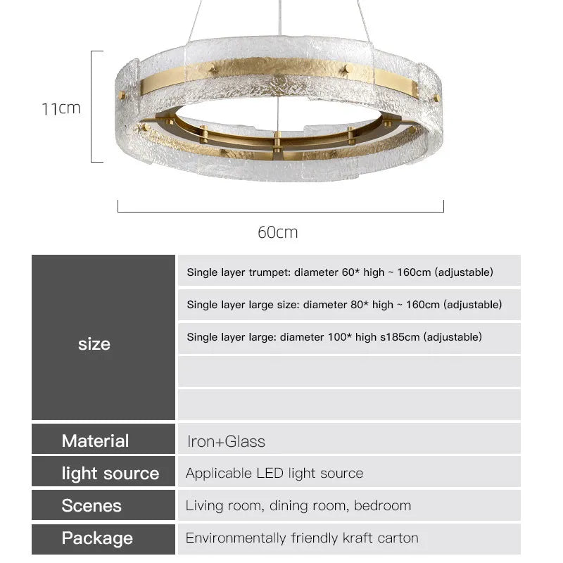 خاتم أورليا الذهبي بزجاج الكريستال وثريا فاخرة
