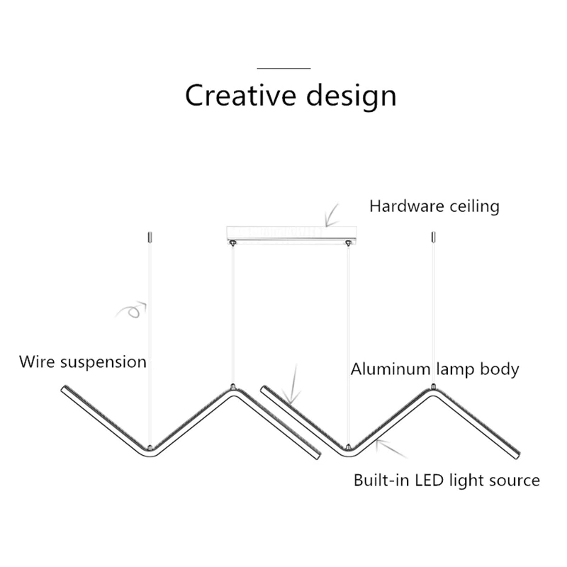 Lampu Gantung Gelombang Aria Crest Lampu Siling Pereka Moden